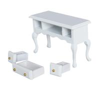 BESPORTBLE Miniature Wooden Desk with Three Compact Mini House Decoration Accessory for Dollhouses Photography Props Lightweight and Realistic Model