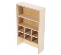 BESPORTBLE Miniature Wooden Dollhouse Cabinet Tiny Display Bookshelf Model for Doll House Bedroom Living Room Kitchen Decoration Lightweight DIY Coloring Storage Cupboard