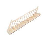 BESPORTBLE Miniature Wooden Left Staircase Handrail for DIY Dollhouse Creative Mini House Furniture Accessory Lightweight Wood Model for Desktop Home Decor