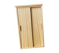 BESPORTBLE Miniature Wooden Wardrobe for Dollhouse Vintage Bedroom Furniture Accessory Light Yellow Sleeping Cabinet for Creative Play Decoration