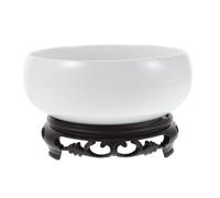 BESPORTBLE Minimalist Ceramic Flower Pot for Hydroponics with Plastic Base, White Ceramic Lotus Bowl Planter Optimized for Pothos and Daffodil Growth, for Study and Indoor Spaces
