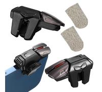 BESPORTBLE Mobile Gaming Controller Trigger Set 3 Pairs Copper Fiber Grey-White Finger Gloves and 1 Pair Black Alloy Six-Finger Linkage Triggers for Mobile Game Control