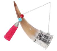 BESPORTBLE Mongolian Natural Horn Pendant Wall Hanging Decor Authentic Horn Ornament for Home Party Traditional Grassland Style Random Color and Length