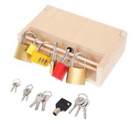 BESPORTBLE Montessori and Key Set for Educational Wooden Box with Multiple Mechanisms Fine Craftsmanship Practical Life Material for Parent Interaction and