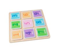 BESPORTBLE Montessori Wooden Number Puzzle for Educational Cognitive with Bright Colors and Smooth Wood Early Learning Puzzle for Brain Development and Counting Skills