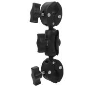 BESPORTBLE Motorcycle Camera Mount Clamp with 25mm Ball Head 360 Rotation | Dual Clamp Design, Plastic Build, Quick Mounting, for Action Cameras and Mirror Stems, Black Finish