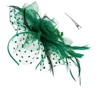 BESPORTBLE Multi-function Black Gauze Hair Band with Plume and Polyester, Wear-resistant Delicate Head Dress for Wedding and Engagement Party Accessory Random Color