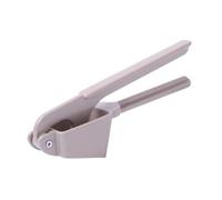 BESPORTBLE Multifunction Alloy Garlic Press with Ergonomic Non-Slip Handles Large Chamber for Multiple Cloves Efficient Pattern Garlic Mincer and Crusher Kitchen Gadget in Grey