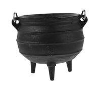 BESPORTBLE Multipurpose Cast Iron Cauldron with Handle Sturdy Three-legged Smudge Pot for Incense Burning Wax Melting and Rituals Heat-resistant Decorative Burner for Spiritual and Home Use