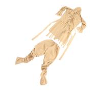 BESPORTBLE Mummy Character Playing Costume for Halloween Masquerade Party Adult Unisex Beige Polyester Shirt with Ribbed Detailing and Tattered Sleeves Performance Roleplay Outfit