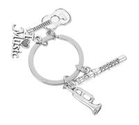 BESPORTBLE Music Keychain Pendant Alloy Decorative Keyring Compact Bag Charm Fashionable Musical Accessory for Car Keys and Hanging Decor