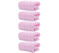 BESPORTBLE Muslin Washcloths and Burping Cloths 6-Layer Pure Cotton 5Pcs Pink Soft Sturdy Newborn Feeding Towels