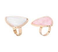 BESPORTBLE Nail Art Ring Palettes Colour Mixing Palettes with Shell Shape Resin 2pcs Portable and Convenient to Use or Holiday for Nail Art Lovers and Professional Manicure at Beauty Salon