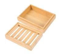 BESPORTBLE Natural Bamboo Soap Dish with Drain Holder Bar Soap Storage Box for Bathroom Kitchen Sink Lightweight Durable Preventing Softening and Mess Eco Friendly Design