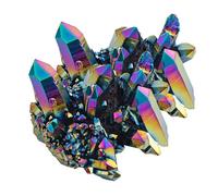 BESPORTBLE Natural Crystal Clusters Improving Living Environment 2pcs for Home Ornament Easy to Clean Decorative Crystals with Rainbow Electroplated Finish and Fish Tank Decor