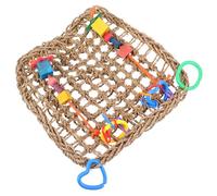 BESPORTBLE Natural Grass Pet Chewing for Birds Braided Climbing Net Swing for Parrots Cockatiels Birds Encourages Exercise Coordination Safe Fun Design