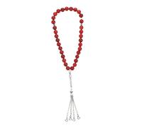 BESPORTBLE Natural Red Agate Muslim Rosary Prayer Beads for Pilgrimage and Festival Decoration Smooth with Luster Suitable for Holding and Car Rearview Mirror Hanging