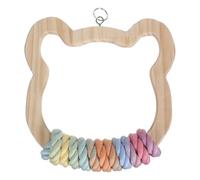 BESPORTBLE Natural Wood Parrot Climbing Perch with Cotton Rope Swing Multifunctional Hanging for Parakeets Conures Lovebirds Cockatiels Safe Chew Stand Enhancing Beak Health and Coordination