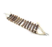 BESPORTBLE Natural Wooden Parrot Chewing with Hanging Ladder Bridge for Beak Training and Fun, Suitable for Parrots and Love Birds in Balcony or Yard