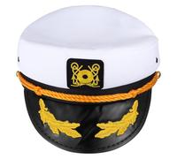 BESPORTBLE Navy Captain Hat Adjustable Polyester Sailor Cap for Men Stylish Sun Protection Accessory for Cosplay Travel and Daily Wear Versatile White Design