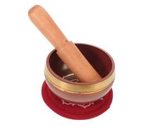 BESPORTBLE Nepalese Tibetan Singing Bowl with Wooden Mallet and Cloth Cushion Handcrafted Sound Bowl for Meditation Yoga Relaxation and Chakra Healing Portable Prayer Instrument for