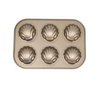 BESPORTBLE Non Stick Shell Design Baking Mold Tray Premium Safe Material Fast Heat Transfer for Cakes and Crepes Easy Clean Bakeware Golden Cake Tray for Home Kitchen Use