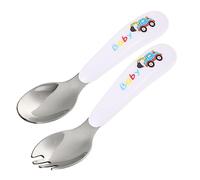 BESPORTBLE Nonslip Training Cutlery Set with Storage Box Ergonomic Spoon and Fork for Safe Weaning Smooth Edged Stainless Steel Tableware for Easy Self