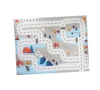 BESPORTBLE Nordic White Blue Interlocking Floor Mat Traffic Map Play Rug Soft Crawling Mat for Boy Girl Early Education Portable Activity Pad with Puzzle Design