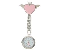 BESPORTBLE Nurse Pocket Watch Heart Design, Dial Scale, Digital Display, Portable Glass and Stainless Steel Hanging Fob Watch for Hospital Nurses
