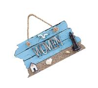 BESPORTBLE Ocean Themed Wooden Bathroom Sign with Hanging Rope Decorative Toilet Doorplate for Public and Home Use Lightweight Wc Pendant Clear Bright Colors Easy to Install