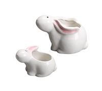 BESPORTBLE Office Desk Decorations 2pcs White Ceramic Bunny Pot for Succulents Mini and Medium Size Succulent Basin
