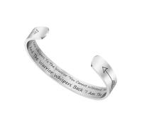 BESPORTBLE Opening Motivational Statement Bracelet Titanium Steel for Men Women Lightweight Engraved i Am The Storm Design for Daily Wear and Special Occasions