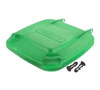 BESPORTBLE Outdoor Garbage Can Lid, Plastic Trash Can Lid Replacement, Green, 15.33" x 15.33" x 1.97" Flip Top, Auto, Rectangular, Plastic, 301g, 1 Count