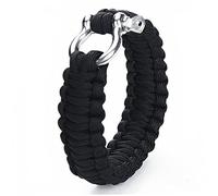 BESPORTBLE Outdoor Survival Knitted Parachute Cord Bracelet with Stainless Steel Shackle Camping Accessory Outdoor Sports Rope for Men Random Color Random Color