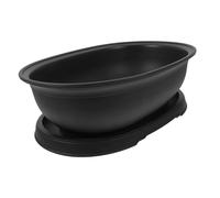 BESPORTBLE Oval Plastic Planting Pot with Tray Garden Flower Planter Container for Succulents and Bonsai Versatile Indoor Outdoor Use Easy Clean Plastic Pot for Home and Office Gardening