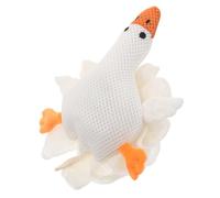 BESPORTBLE Oversized Soft Goose Bath Scrubber for Boy Girl and Gentle Exfoliating White Loofah Pouf Sponge Material for Sensitive Skin Rich Lather Body Scrubber for Bathing