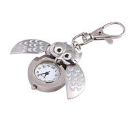 BESPORTBLE Owl Shape Cartoon Pocket Watch Key Chain Decorative White Retro Pendant Vintage Style Women’s Accessory for Daily Wear