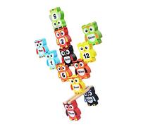 BESPORTBLE Owl Shaped Wooden Balance Blocks Educational Stackable Number for Non Toxic Wood Construction Enhances Imagination Patience Communication Skills