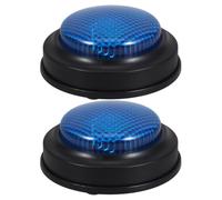 BESPORTBLE Pack of 2 Buzzers for Games Made of Plastic in Blue with Volume Buzzer Button and Versatile Game Amplifier for Birthdays and Quiz Games