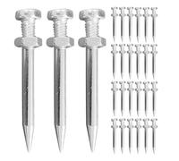 BESPORTBLE Pack of 30 Lawn Nails Lawn Aerator Shoes Lawn Care Garden Tools Gardening Accessories Garden Shoes Aerator Stake Metal Garden Lawn Aerator Nail Stainless Steel Silver