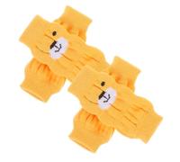 BESPORTBLE Pack of 4 Pet Socks Cartoon Dog Socks Pet Leggings for Dogs Knee Pads for Dogs Puppies Together Dog Leg Cover Non-Slip Leggings for Dogs Polyester Yellow