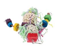BESPORTBLE Parrot Chewing Toy Brightly Colored Hanging Bird Toy for Parrots Shredding Plaything Safe Material Fun Bird Cage Decoration Encourages Physical Activity