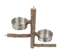 BESPORTBLE Parrot Perch Bowl Stand Bird Perch Platform Stainless Steel Birds Accessory Rack Parrot Stand Fun Activity