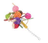 BESPORTBLE Parrot Soft Rattan Ball Mental Stimulation Colors Behavior Management Happy Mood Random Color