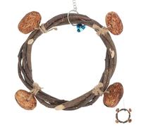 BESPORTBLE Parrot Swing Hammock Toy for Climbing and Resting Rattan Perch Bells for Budgies Cockatiels Parakeets and Birds