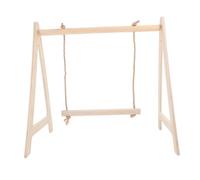 BESPORTBLE Parrot Toy Set Parrot Perch Rough Bird Swing Toy Base Wooden Perch for Large Birds