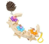 BESPORTBLE Parrot Toys Bird Cage Swing Parakeet Chewing Toy Large Stable Design Five-pointed Star Moon