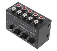 BESPORTBLE Passive Mini Audio Mixer Channel Portable Stereo Line Mixer with Low Noise Iron Abs Construction No Power Needed for Phone Computer Game Console Use