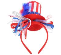 BESPORTBLE Patriotic with Comfortable Design and Red Cloth Material Independence Day Headband Hat Bopper and Usa Flag Dress up Accessories for Women for 4th of July Party