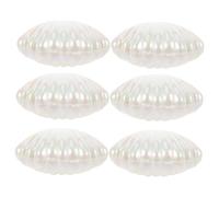BESPORTBLE Pearlescent Seashell Candy Boxes 6pcs Small Shell-shaped Treat Containers for Wedding Party Favor, Mini Jewelry and Trinket Storage Case in Pearly White
